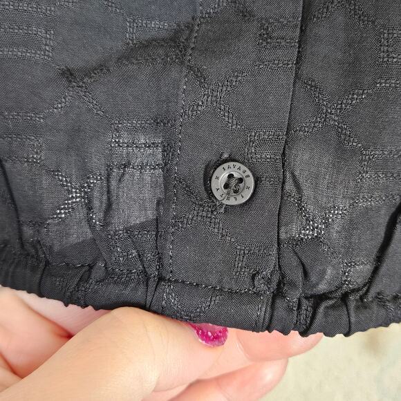 Savage X Fenty Crop Blouse Airy Lightweight Jacquard Drawstring Women's Small - Picture 6 of 9